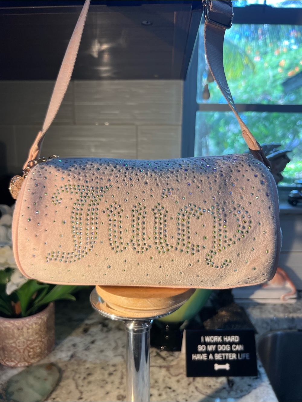 Pink Studded Juicy Couture Let it Shine Shoulder Bag